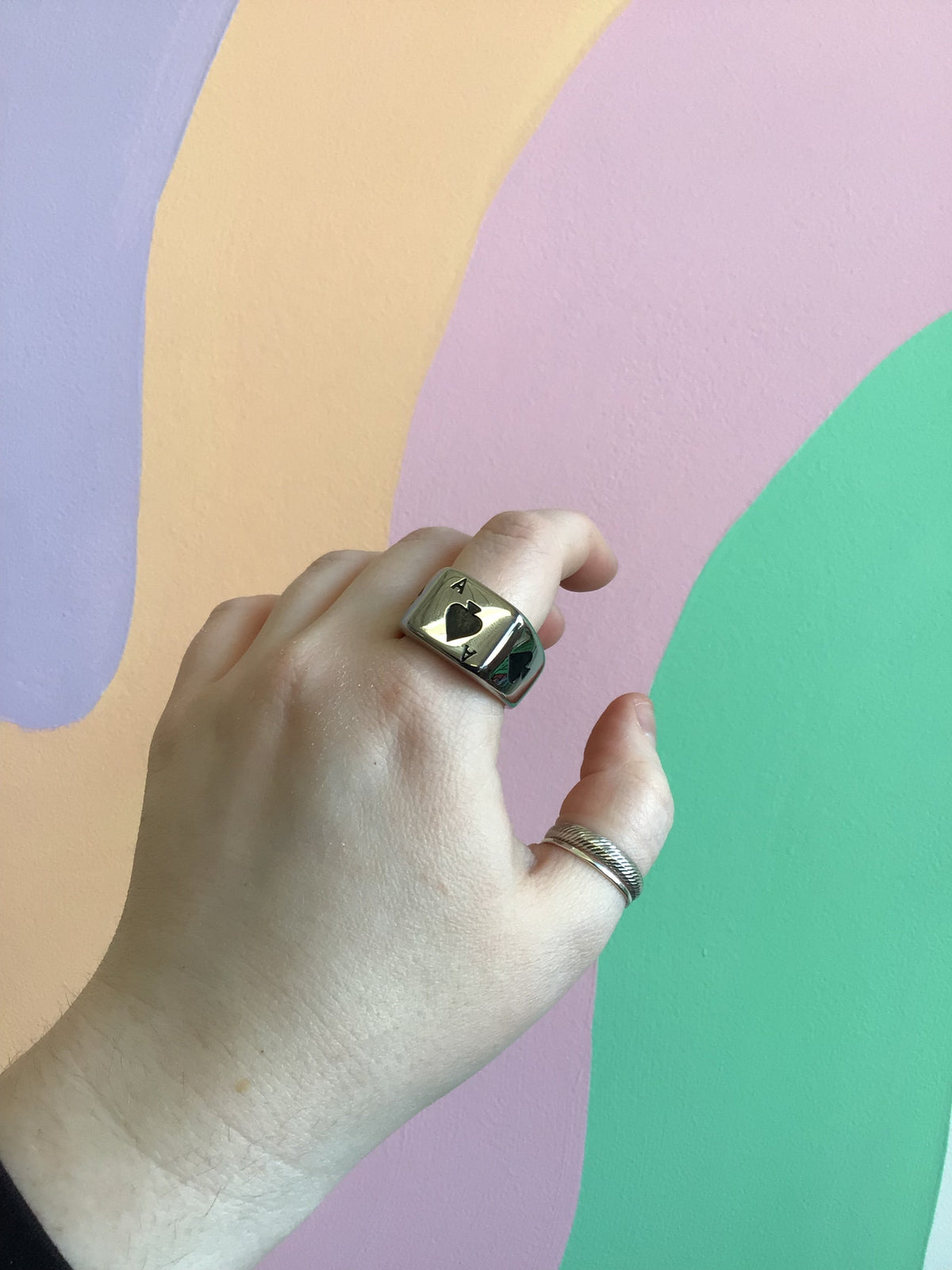 Titanium Ace Chunky Ring