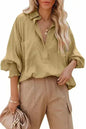 Spring And Autumn New Lapel Shirts Thin Mid Length Striped Casual Long