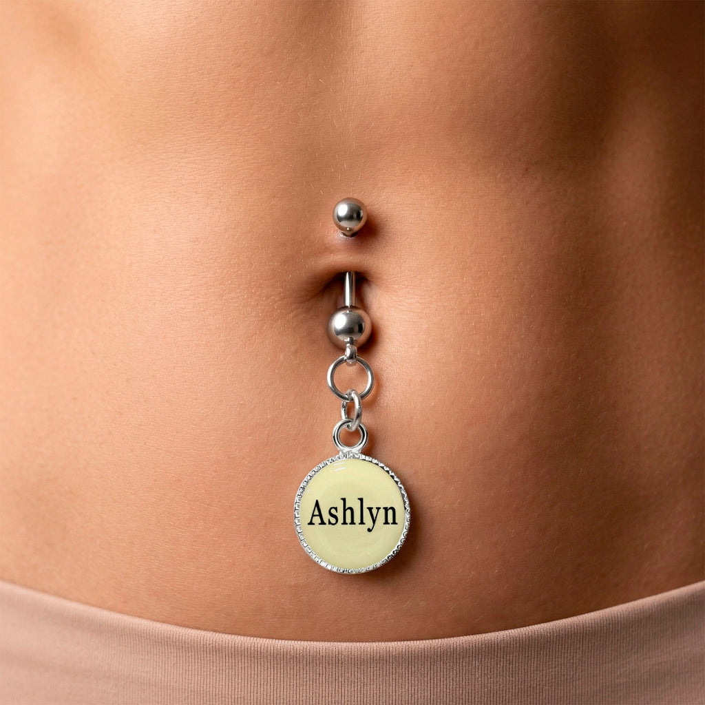 Custom Glow in the Dark Personalized Name Dangle Belly Ring