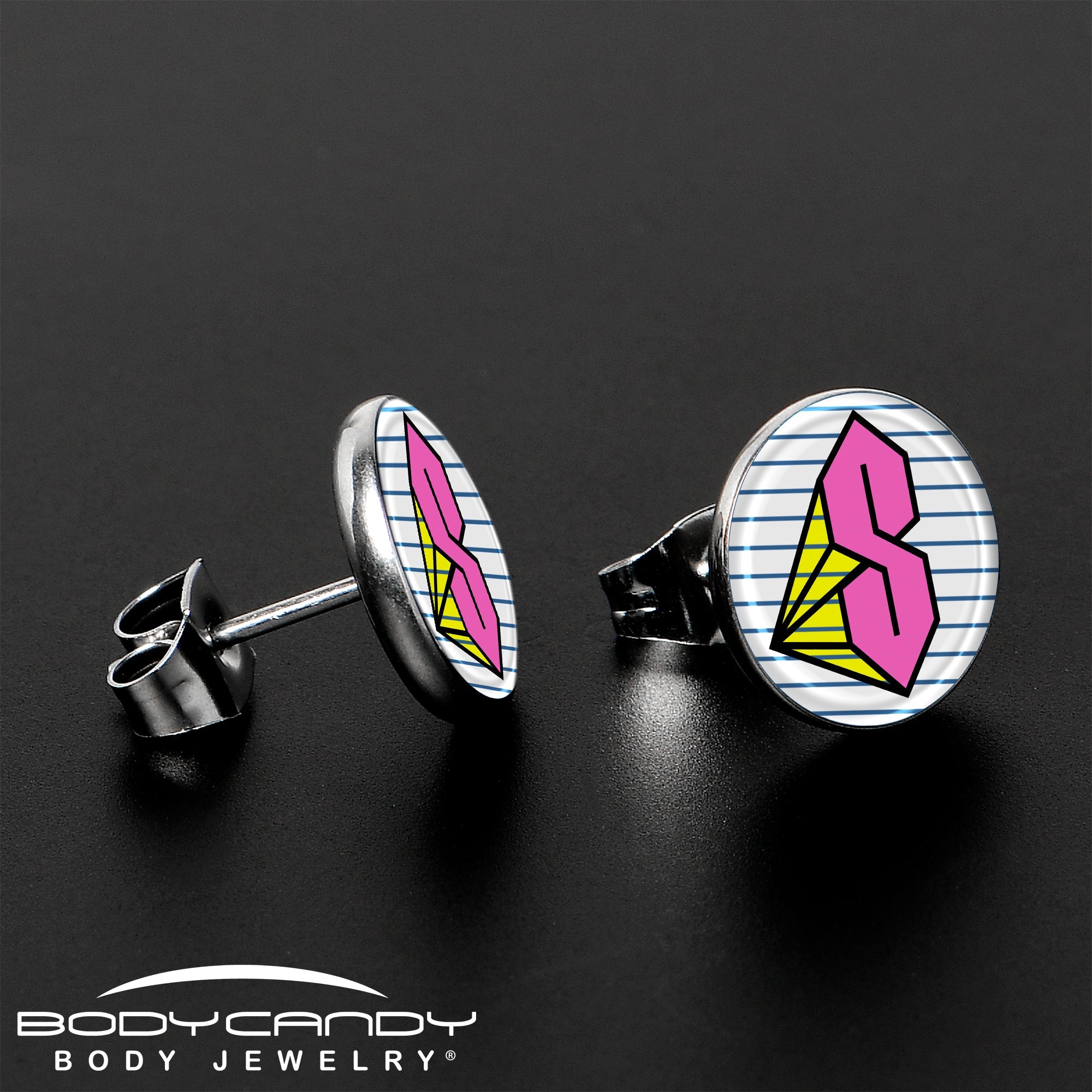 Hot Pink Cool S Stud Earrings by Onyx O