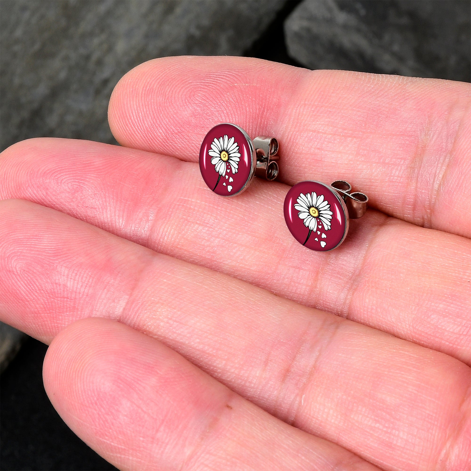 Love Me Not Flower Stud Earrings by Onyx O