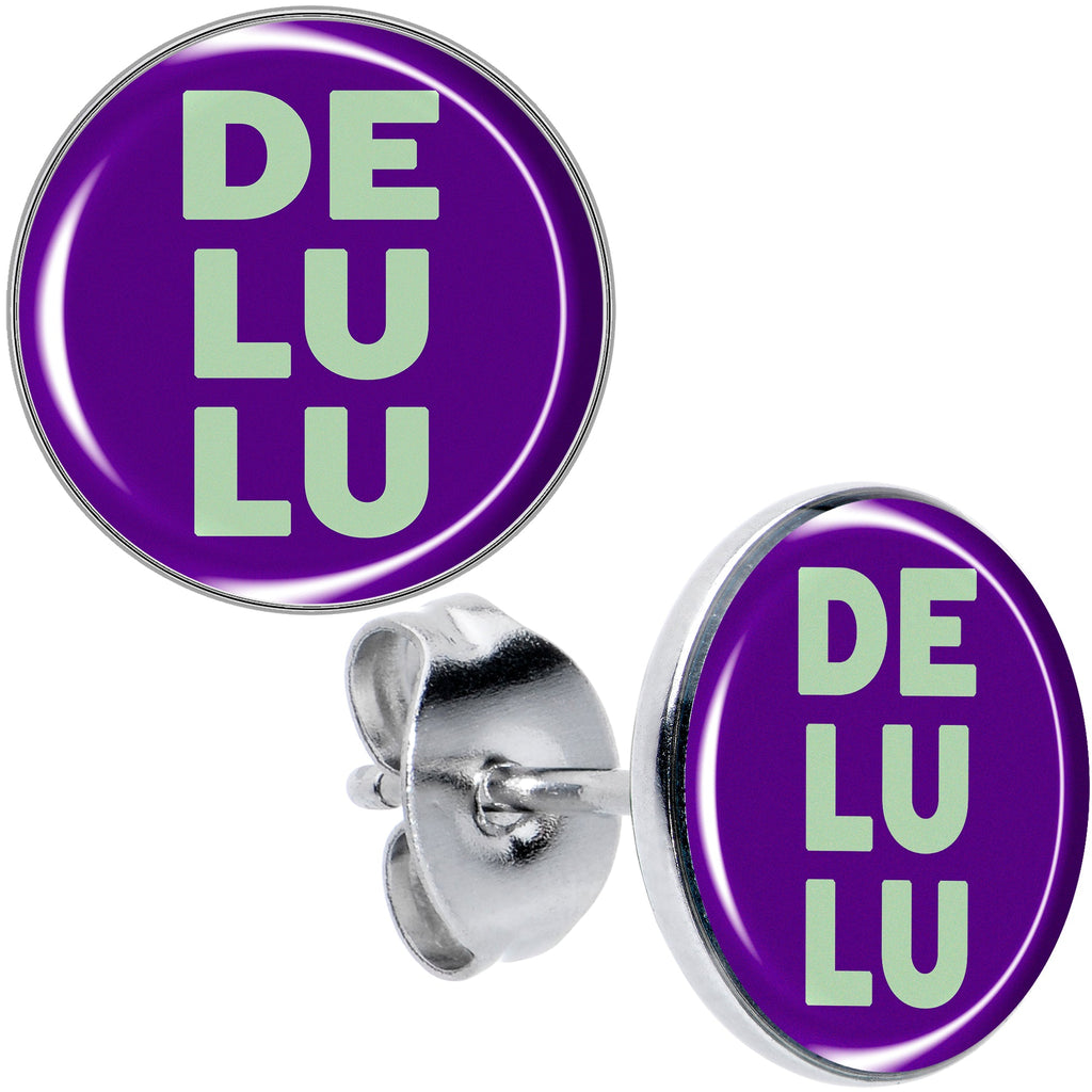 Word DELULU Stud Earrings by Onyx O