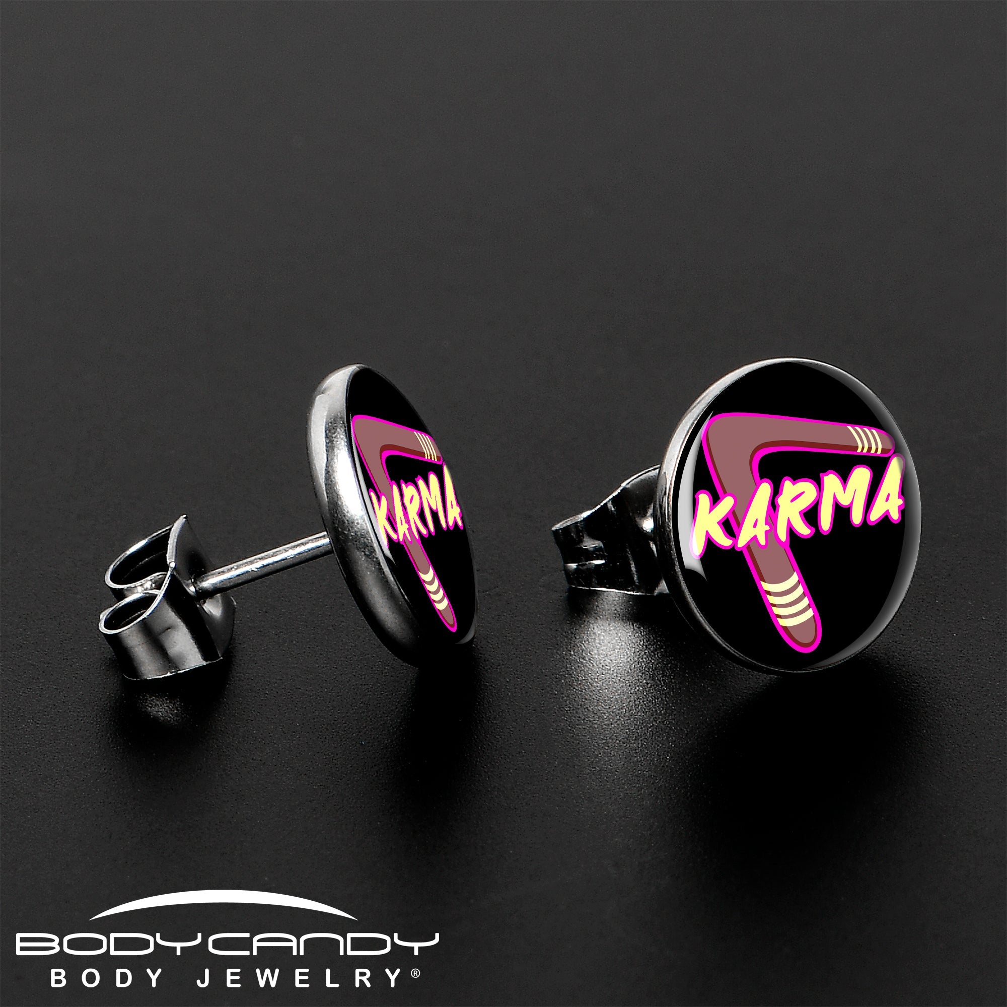 Karmic Boomerang Stud Earrings by Onyx O