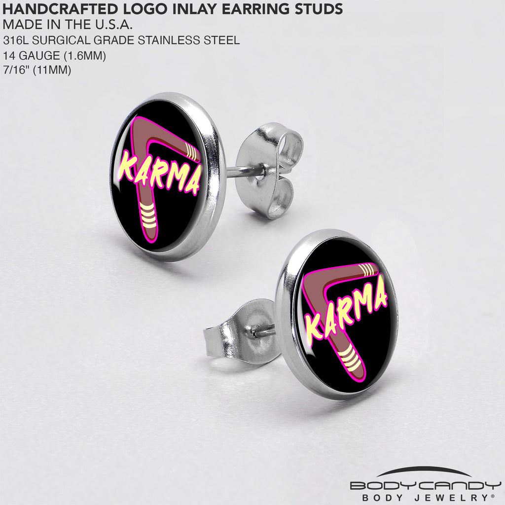 Karmic Boomerang Stud Earrings by Onyx O