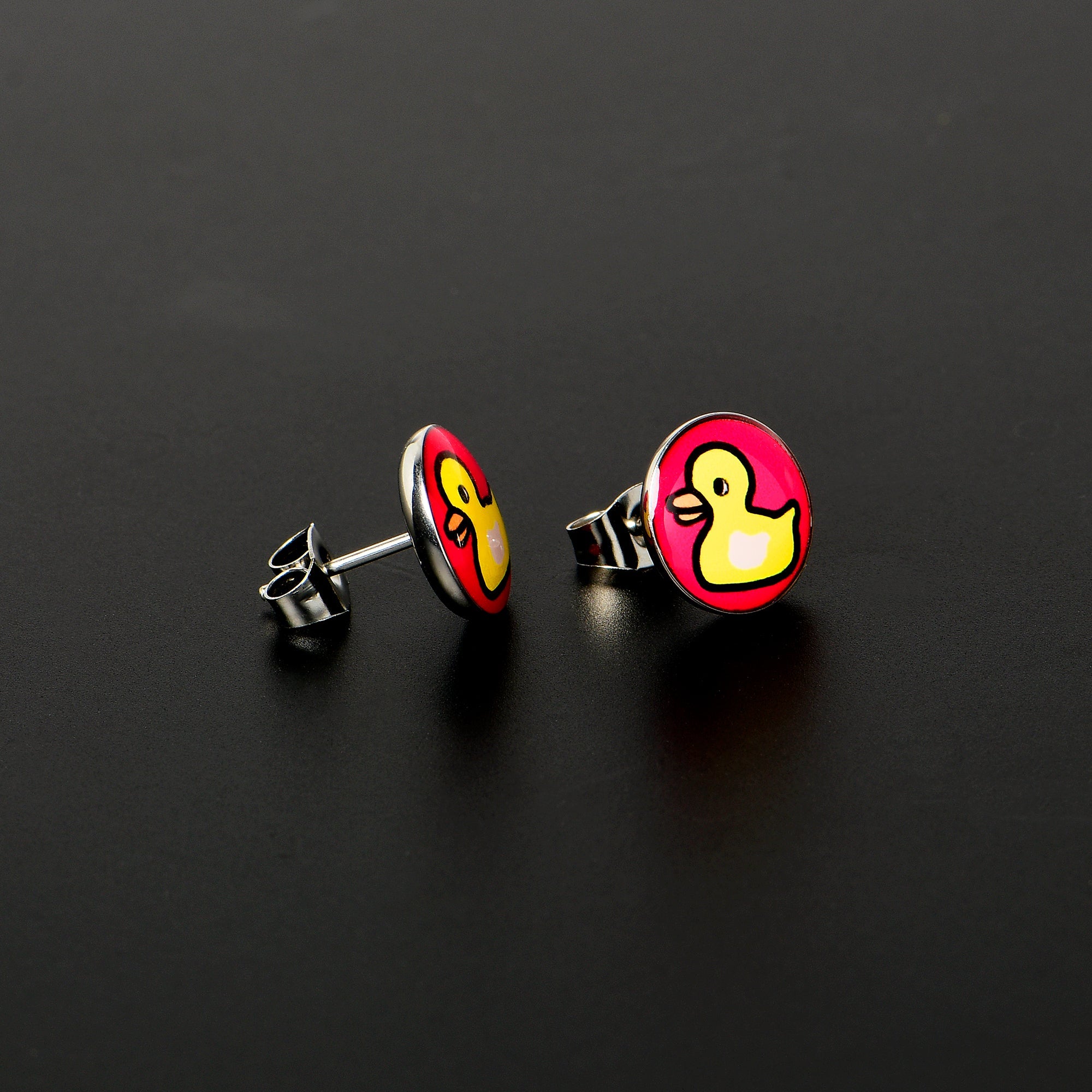 Yellow Ducky Stud Earrings by Onyx O
