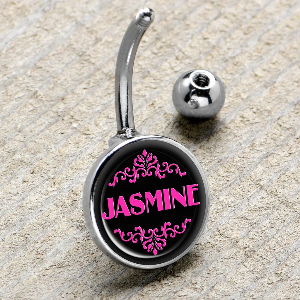Custom Pink Personalized Name Belly Ring
