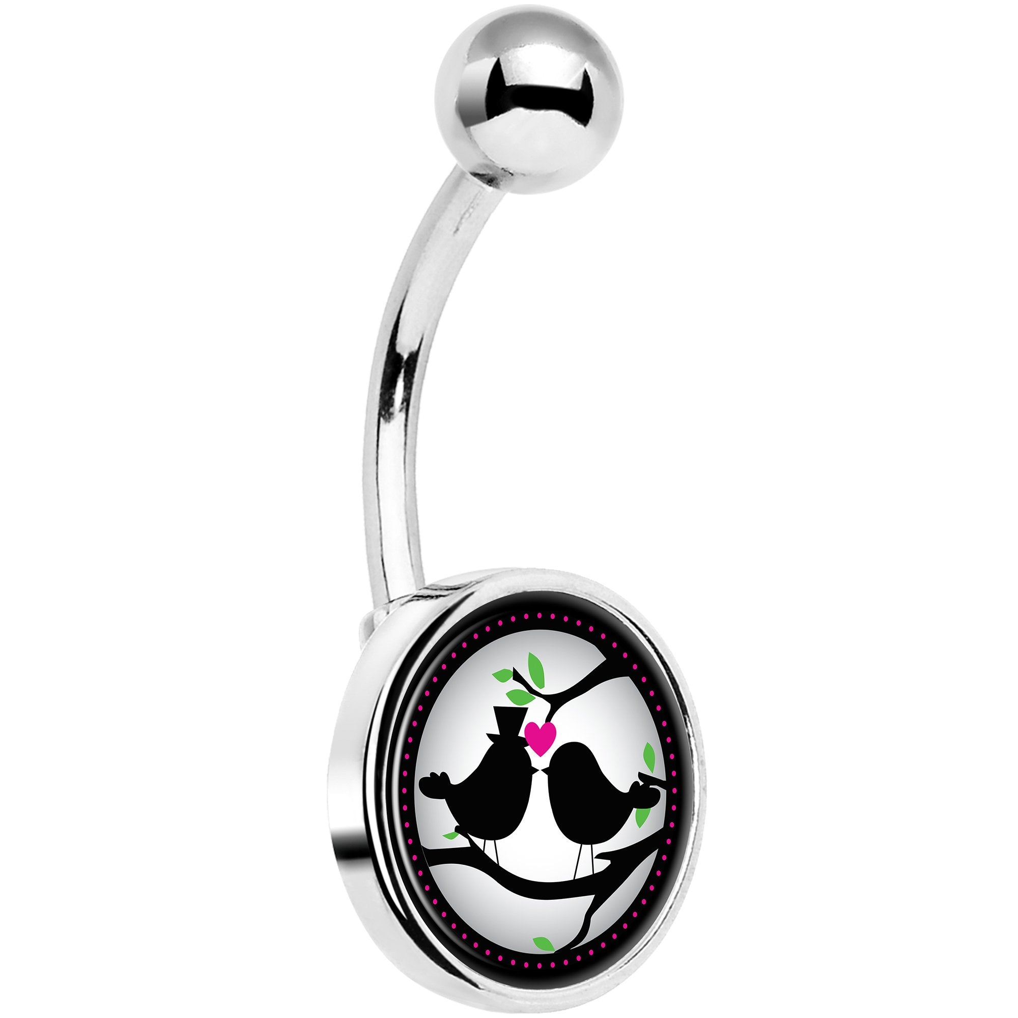 Lovebirds Silhouette Belly Ring