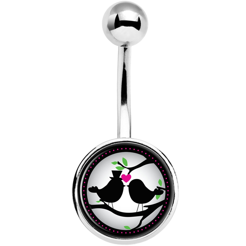Lovebirds Silhouette Belly Ring