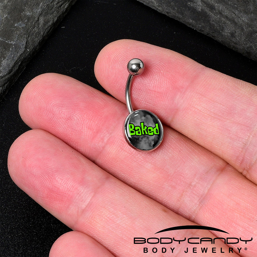 Logo Baked Stoner Belly Ring by Onyx O