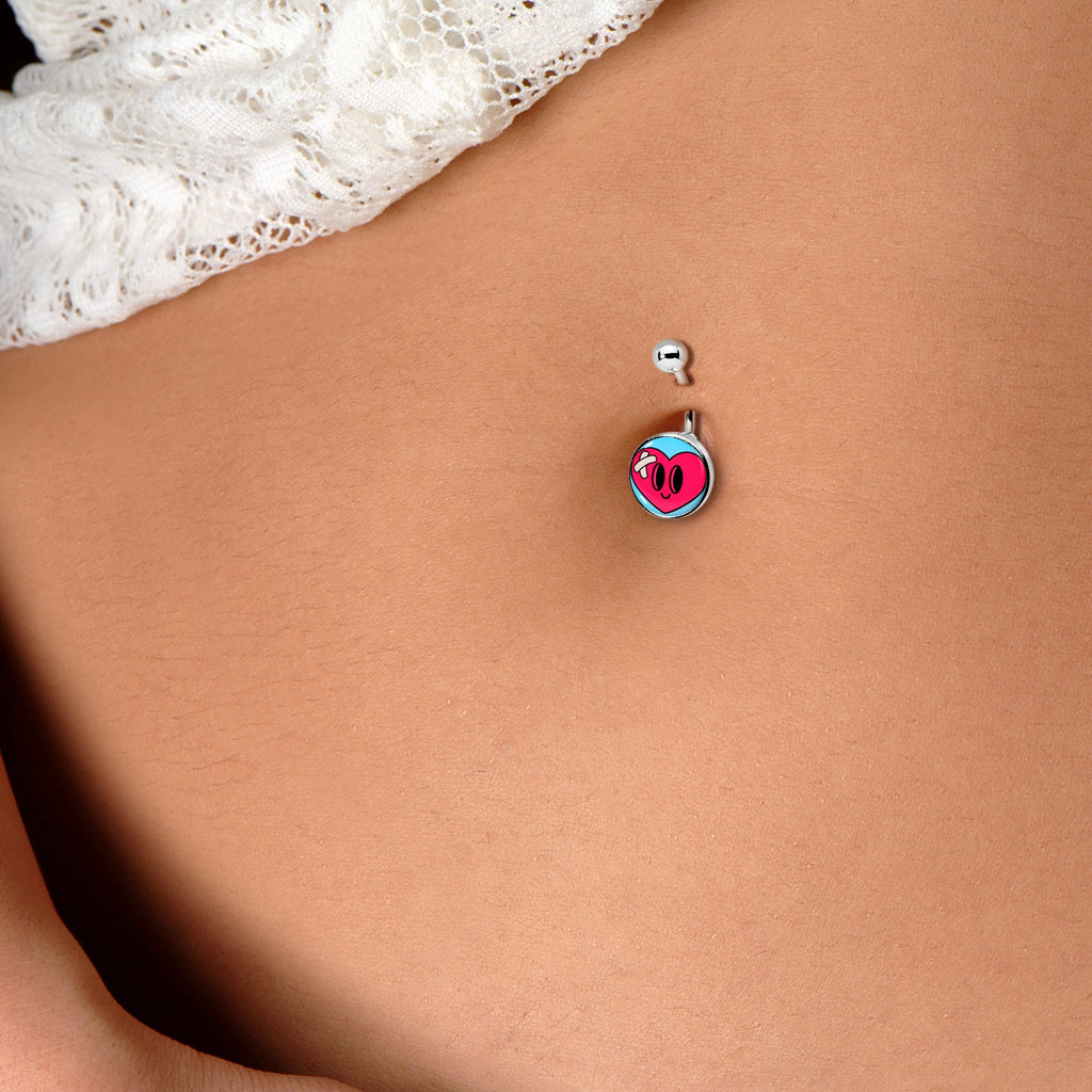 Bandaged Heartbreak Heart Belly Ring by Onyx O