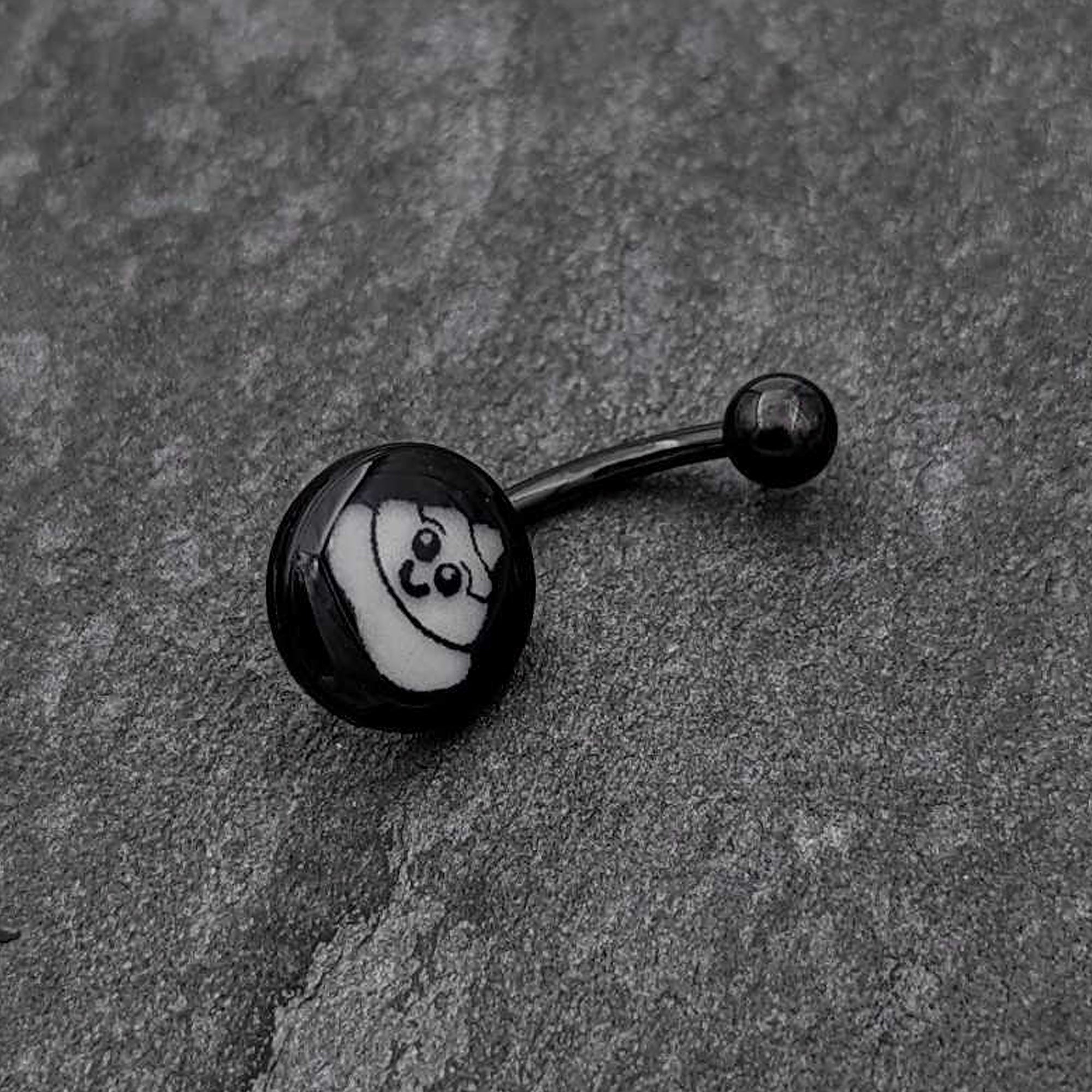 Black Glow in the Dark Poop Belly Ring by Onyx O