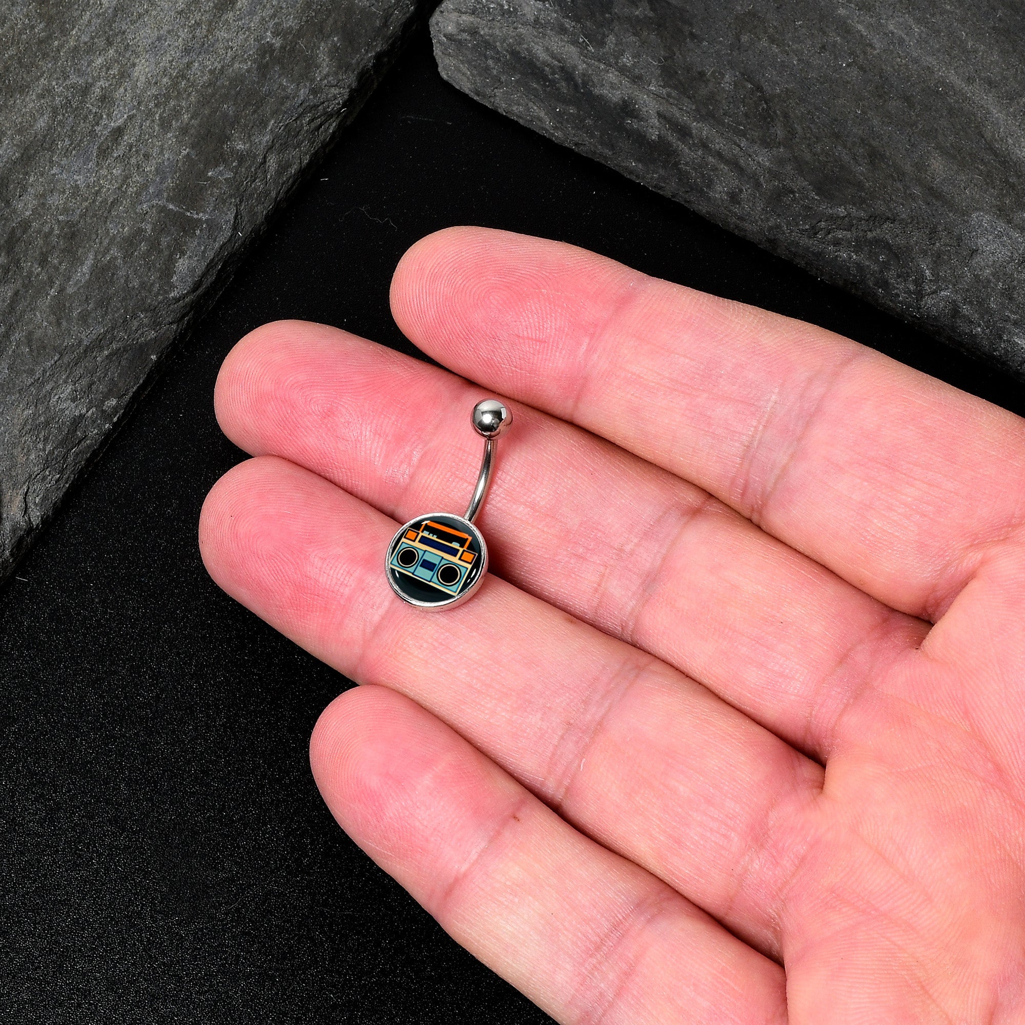 Retro Boombox Belly Ring by Onyx O