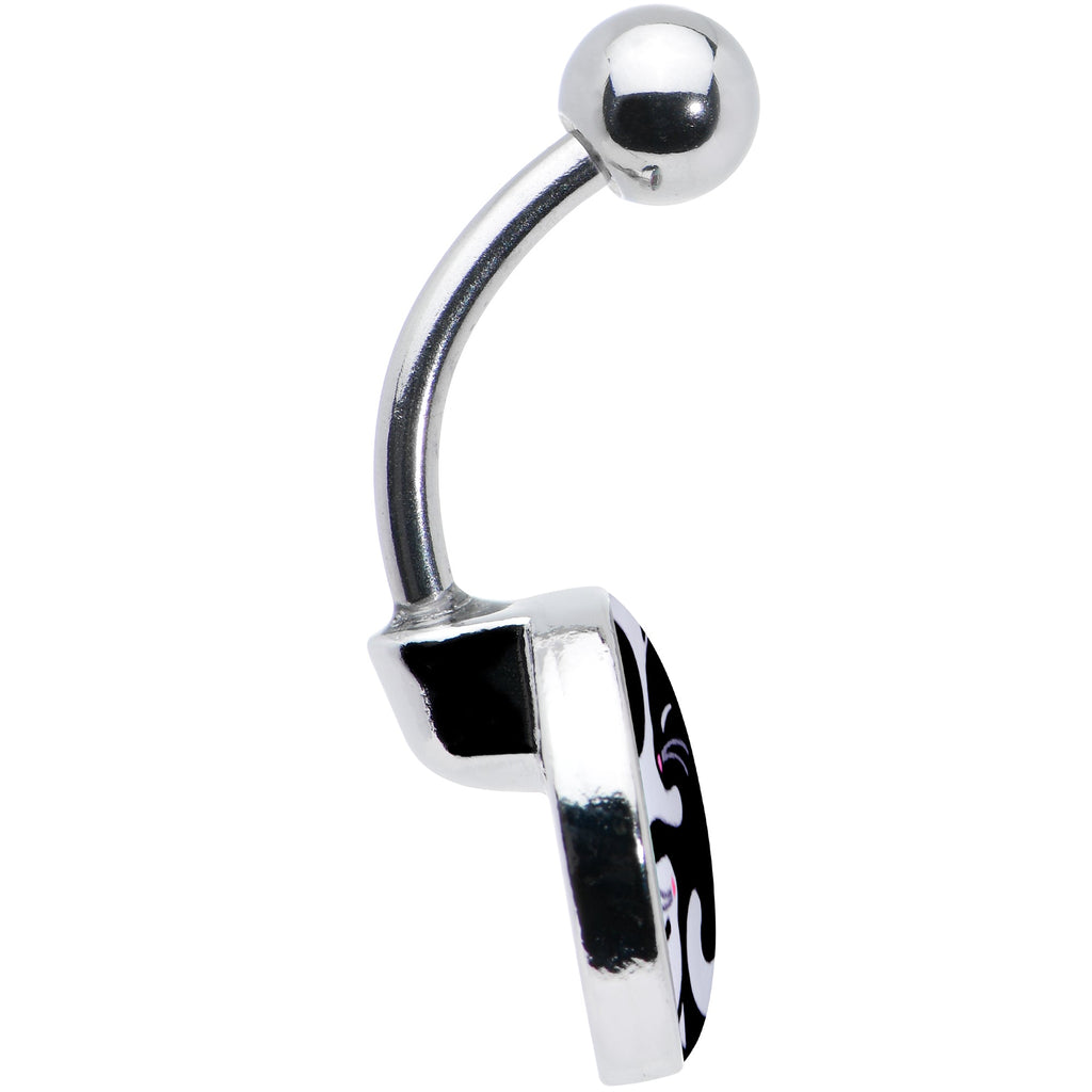 Cute Kitty Cat Yin Yang Belly Ring by Onyx O