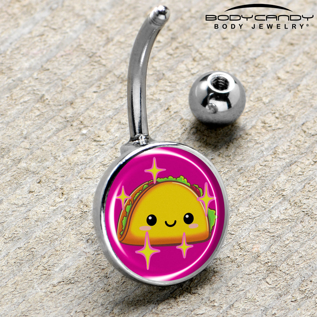 Mexican Fiesta Cute Taco Belly Ring by Onyx O