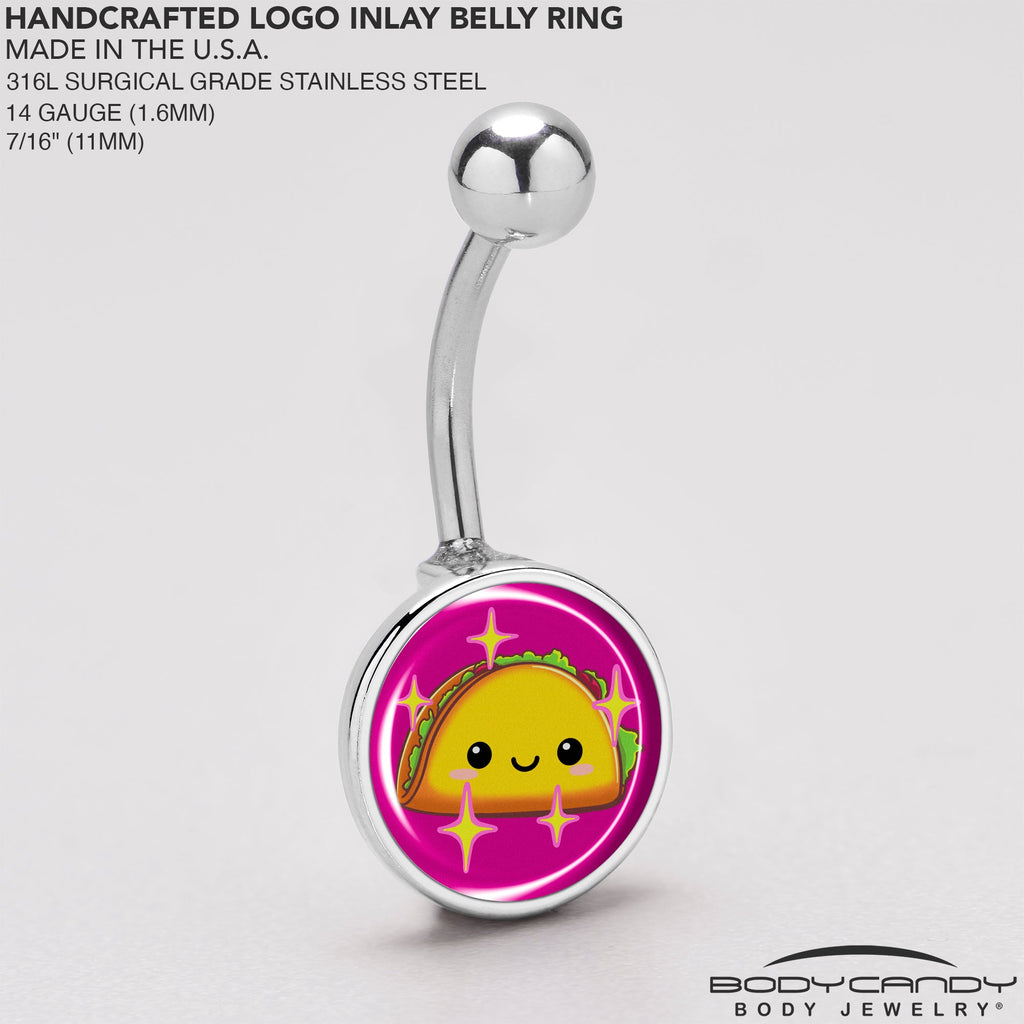 Mexican Fiesta Cute Taco Belly Ring by Onyx O