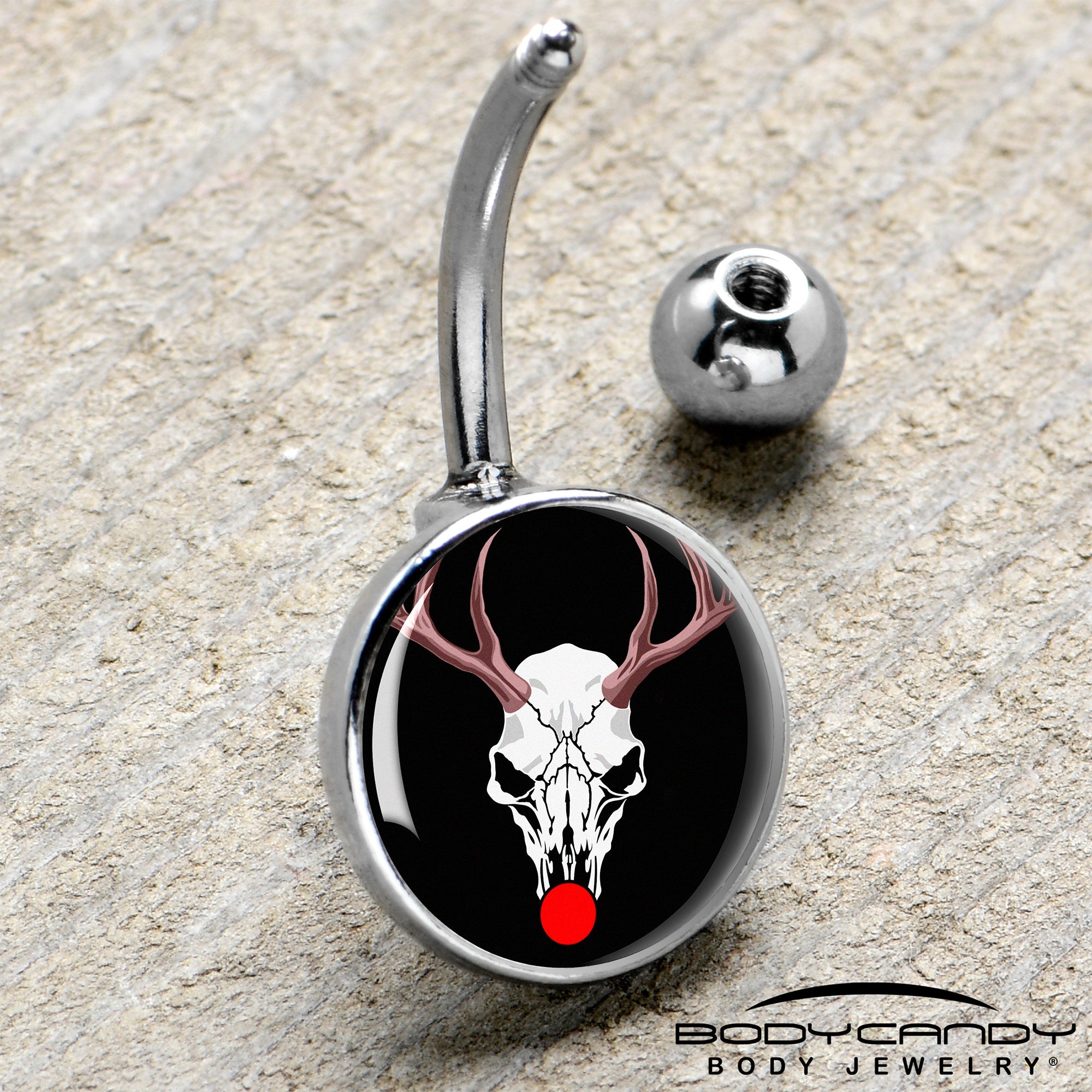 Holiday Dead Nosed Reindeer Belly Ring by Onyx O