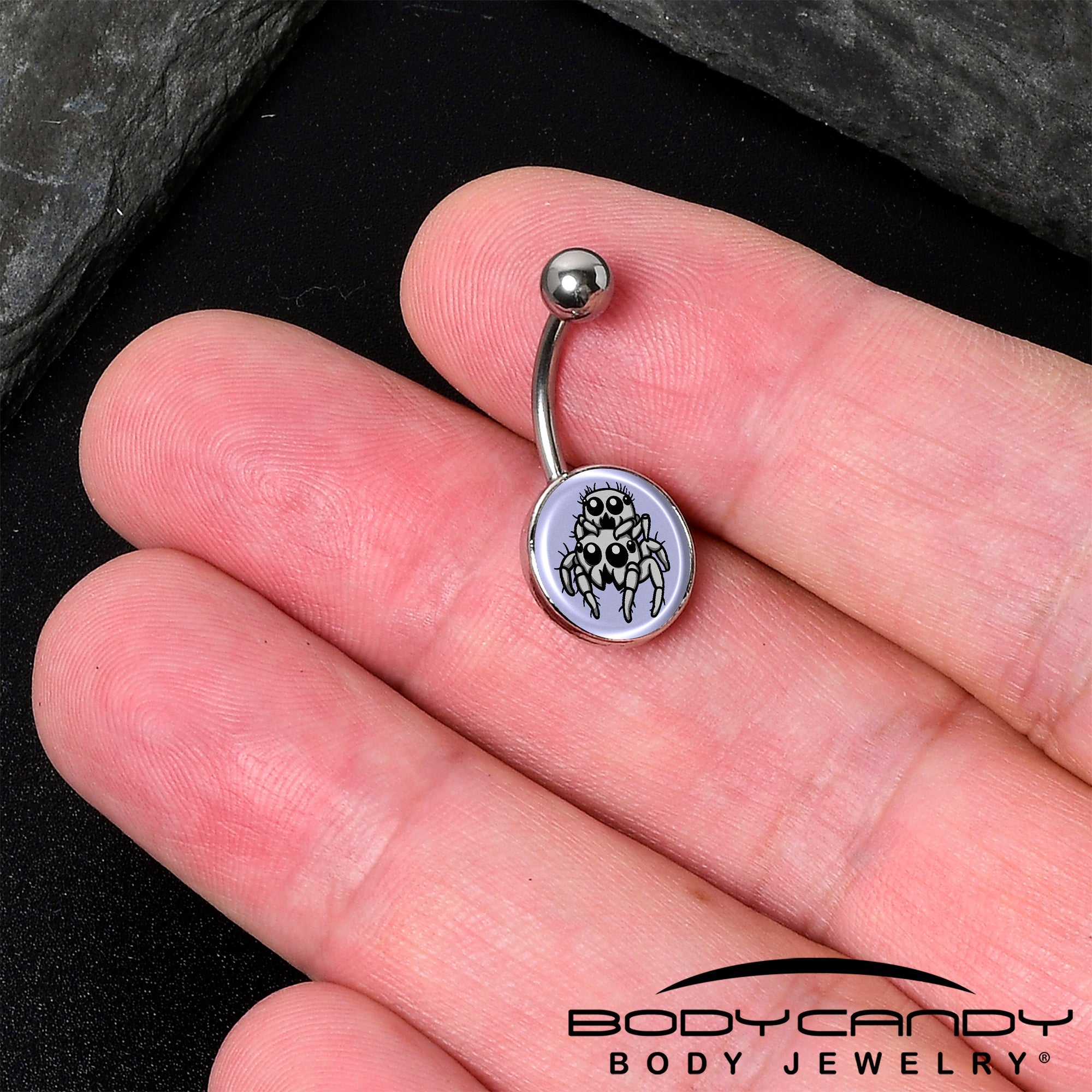Leaping Leapfrog Spiders Belly Ring by Onyx O