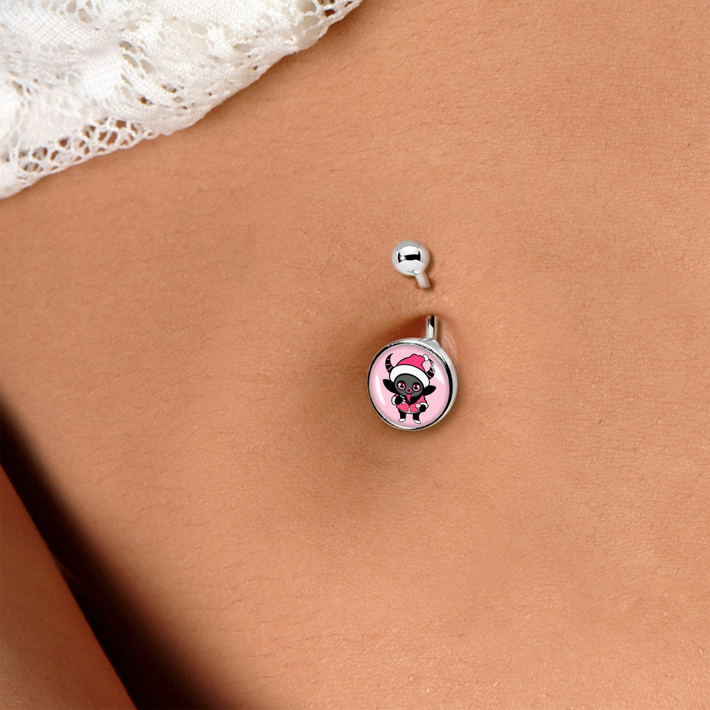 Krampus Cutie Christmas Holiday Belly Ring by Onyx O