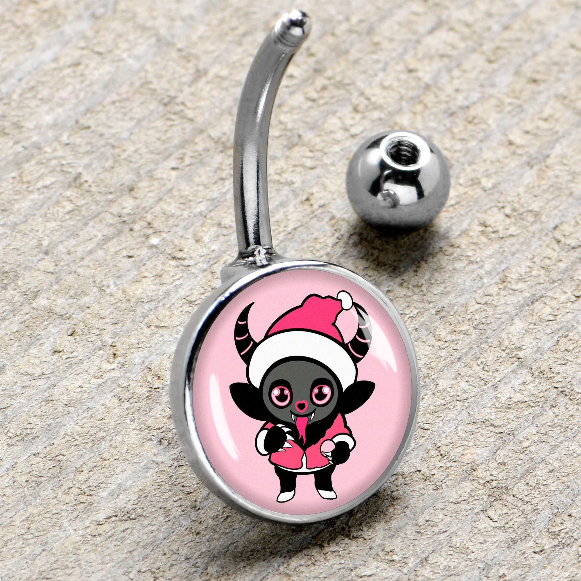 Krampus Cutie Christmas Holiday Belly Ring by Onyx O