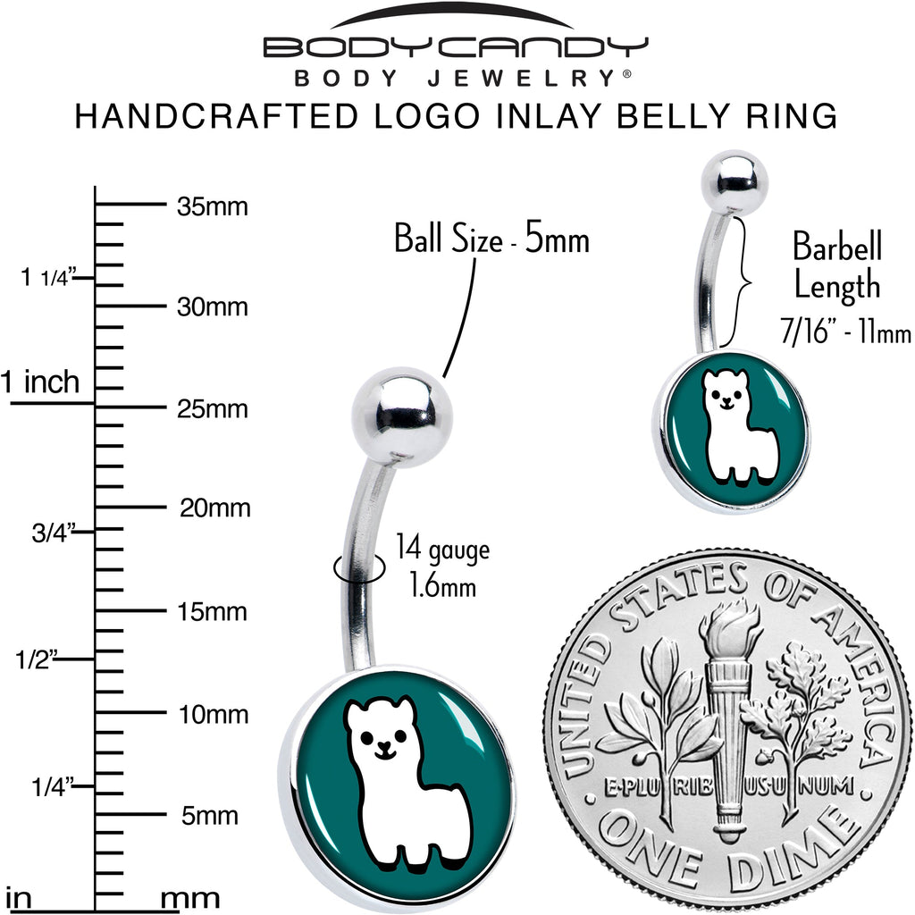 White Llama Belly Ring by Onyx O