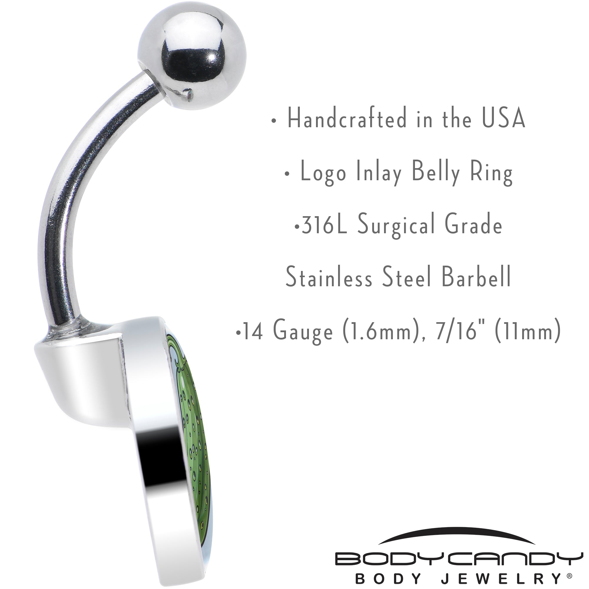 Green Pickle Belly Ring by Onyx O