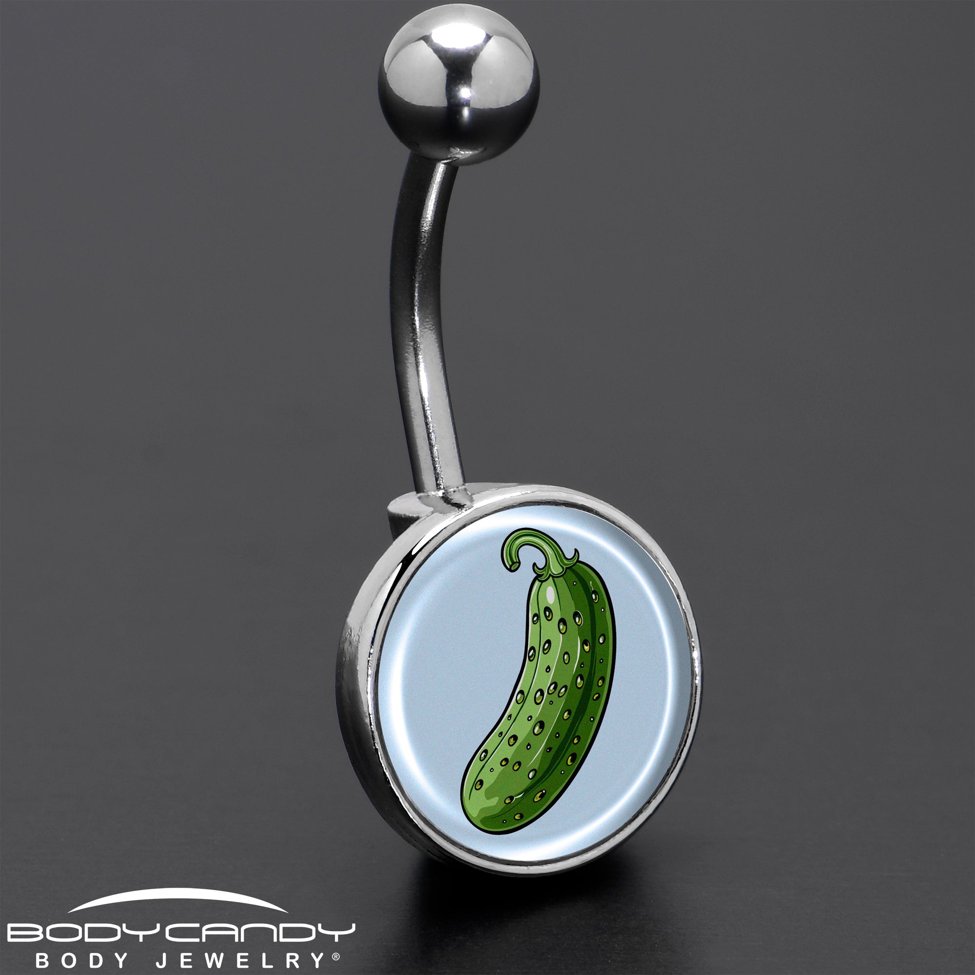 Green Pickle Belly Ring by Onyx O