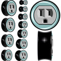 0G Frowning Plug OutletBlack Acrylic Saddle Plug Set by Onyx O