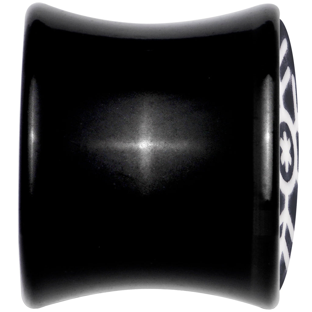 Glow in the Dark Holiday Snowflake Black Acrylic Saddle Plug Set by Onyx O