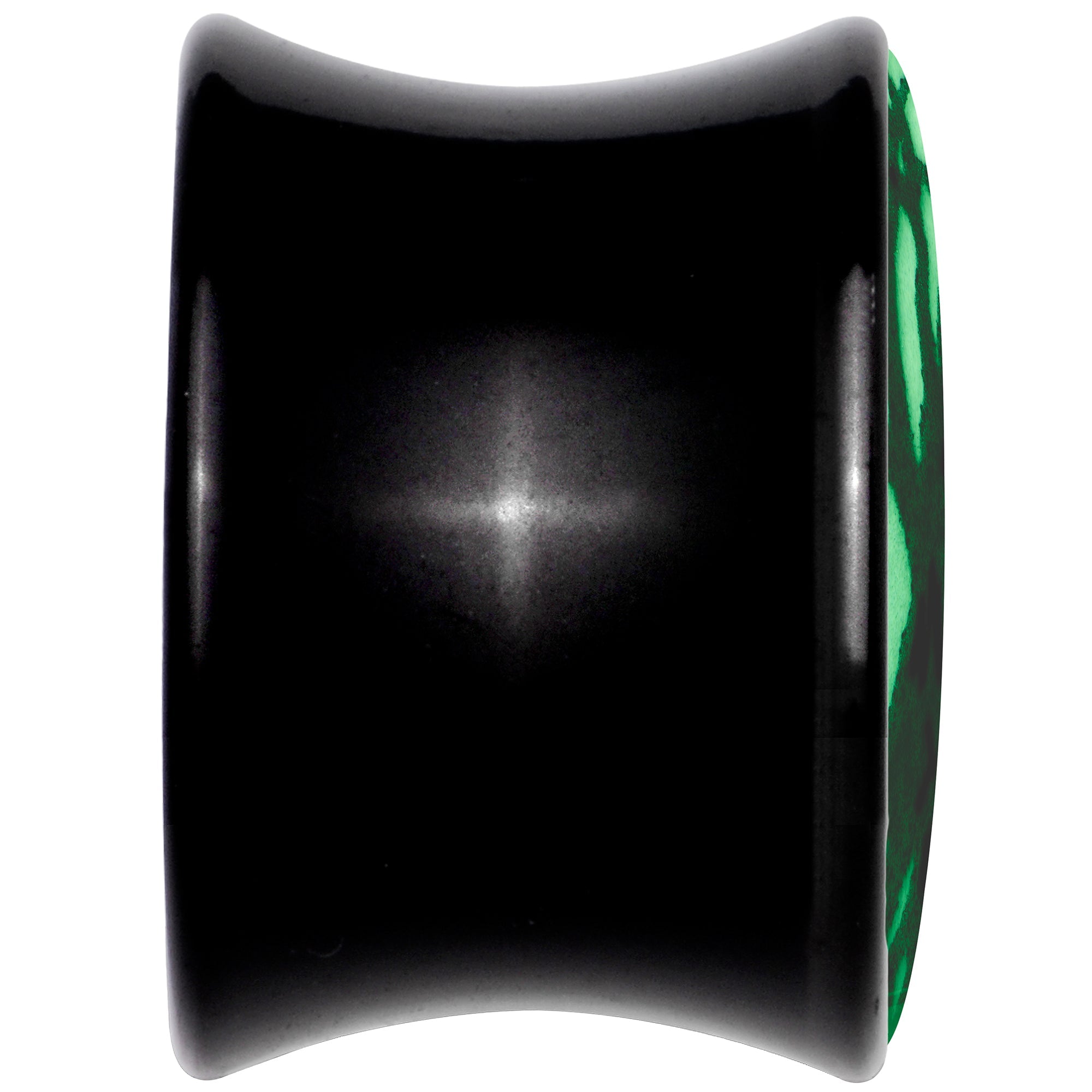 Black Acrylic Tree Of Life Glow in the Dark Double Flare Plug Set by Onyx O