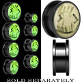 Fearsome Fangs Glow in the Dark Screw Fit Plug in Titanium