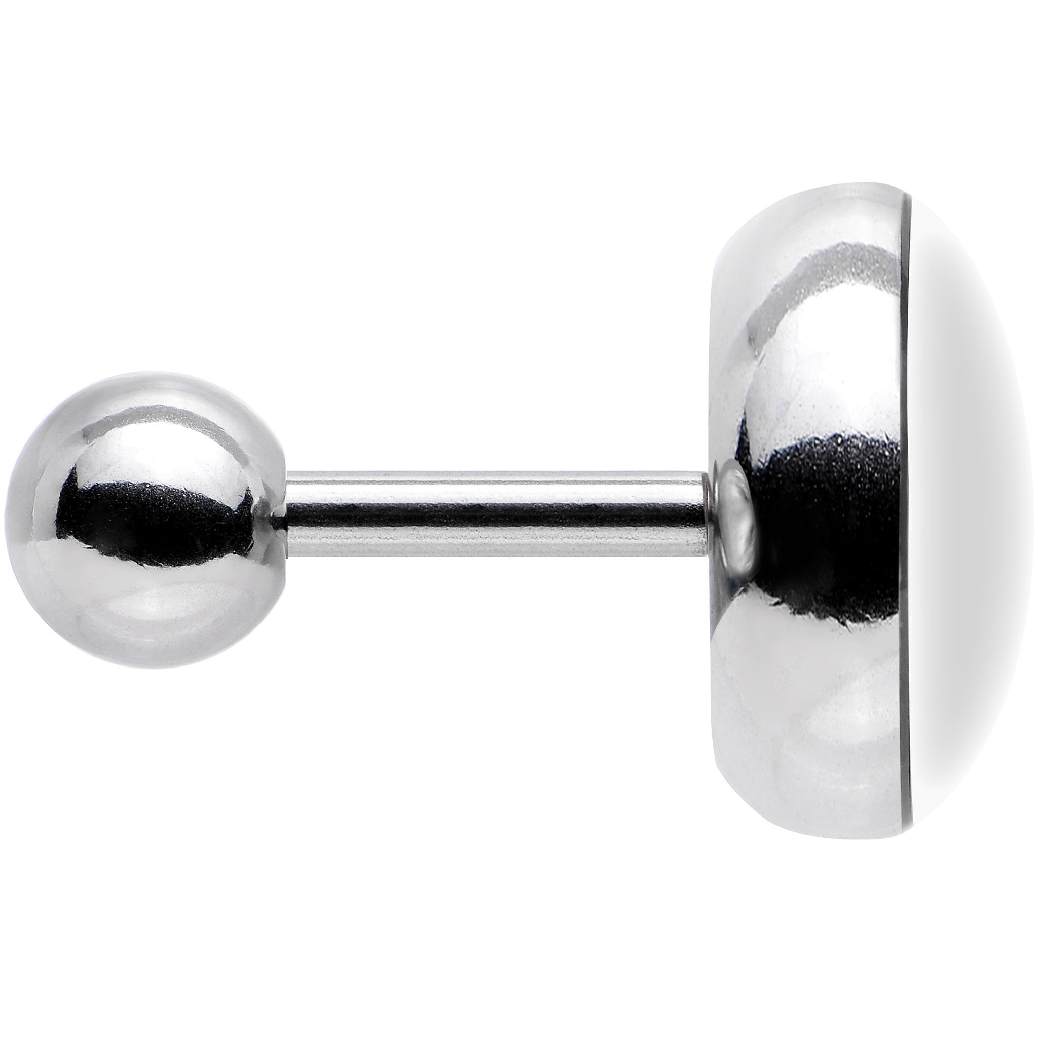 16G Black and White Howling Wolf Tragus Cartilage Earring