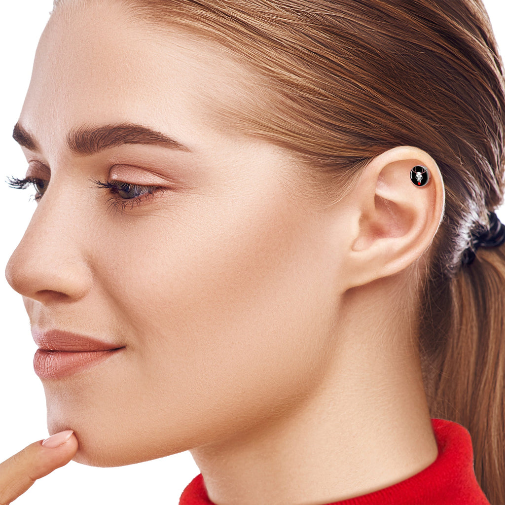 16G 1/4 Holiday Dead Nosed Reindeer Tragus Cartilage Earring by Onyx O