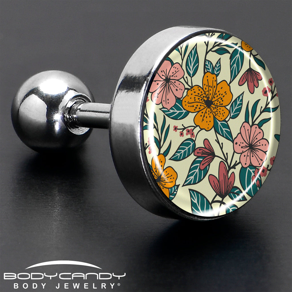 16G 1/4 Blossom Creation Wildflower Flowers Tragus Cartilage Earring by Onyx O