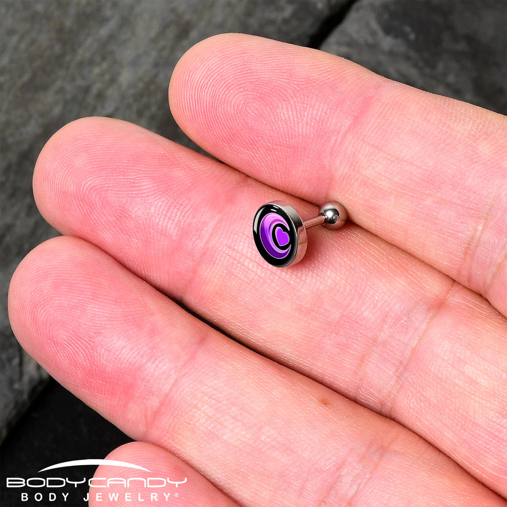 16G 1/4 Crescent Moon Heart Tragus Cartilage Earring by Onyx O