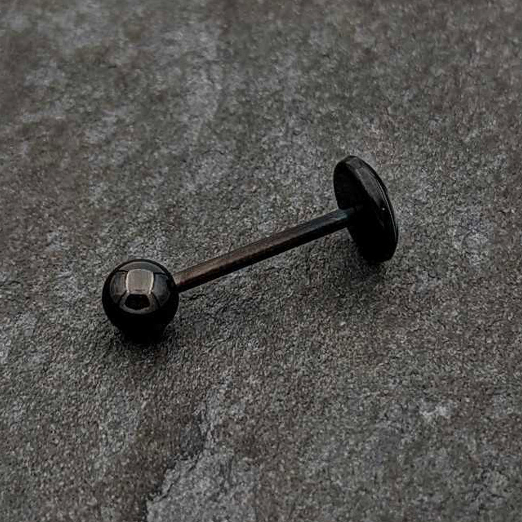 Glow in the Dark Black Anodized Black Widow Spider Barbell Tongue Ring by Onyx O