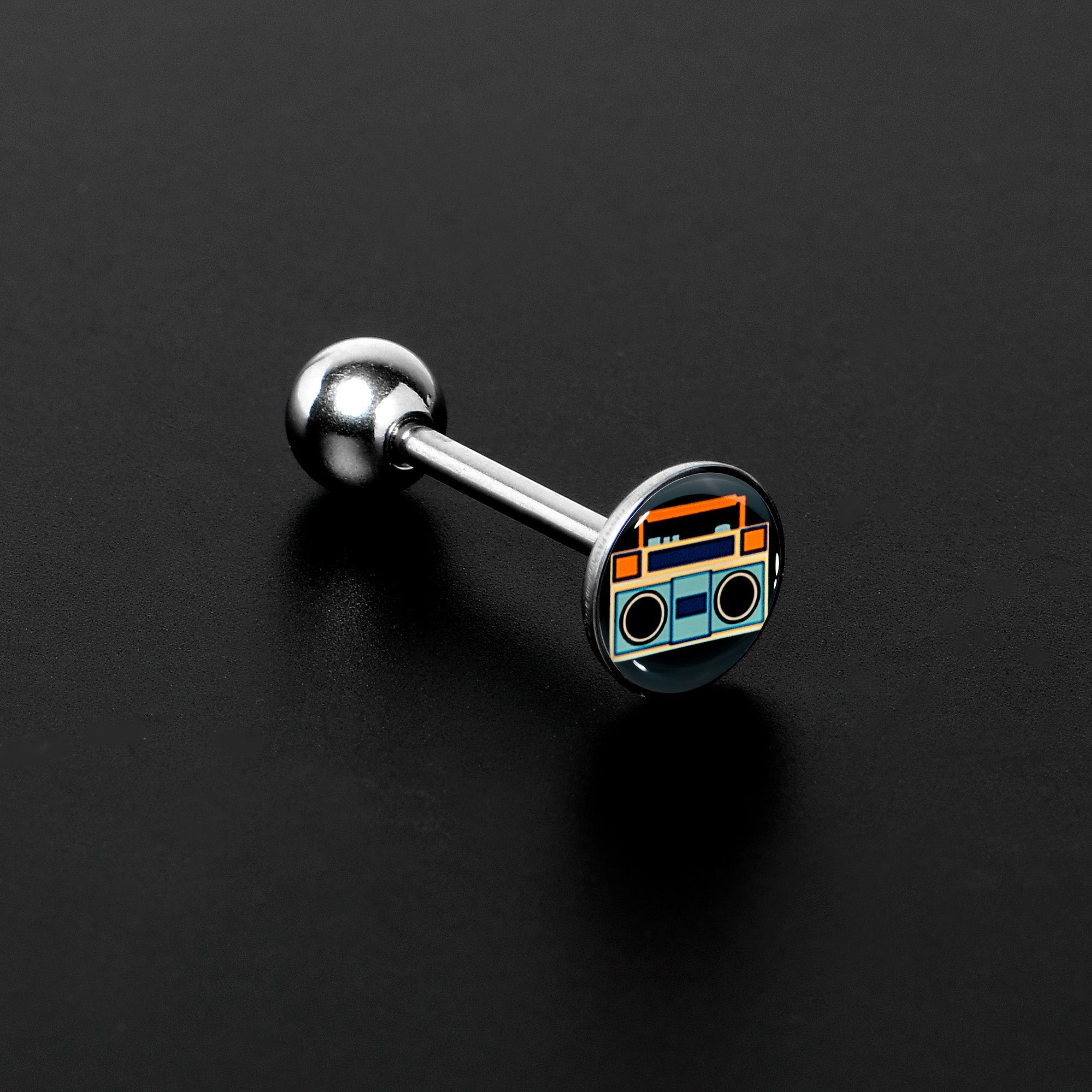 Retro Boombox Barbell Tongue Ring by Onyx O