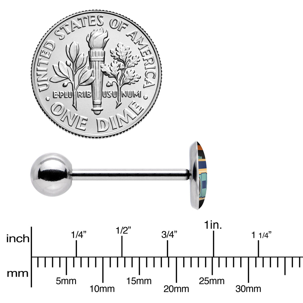 Retro Boombox Barbell Tongue Ring by Onyx O