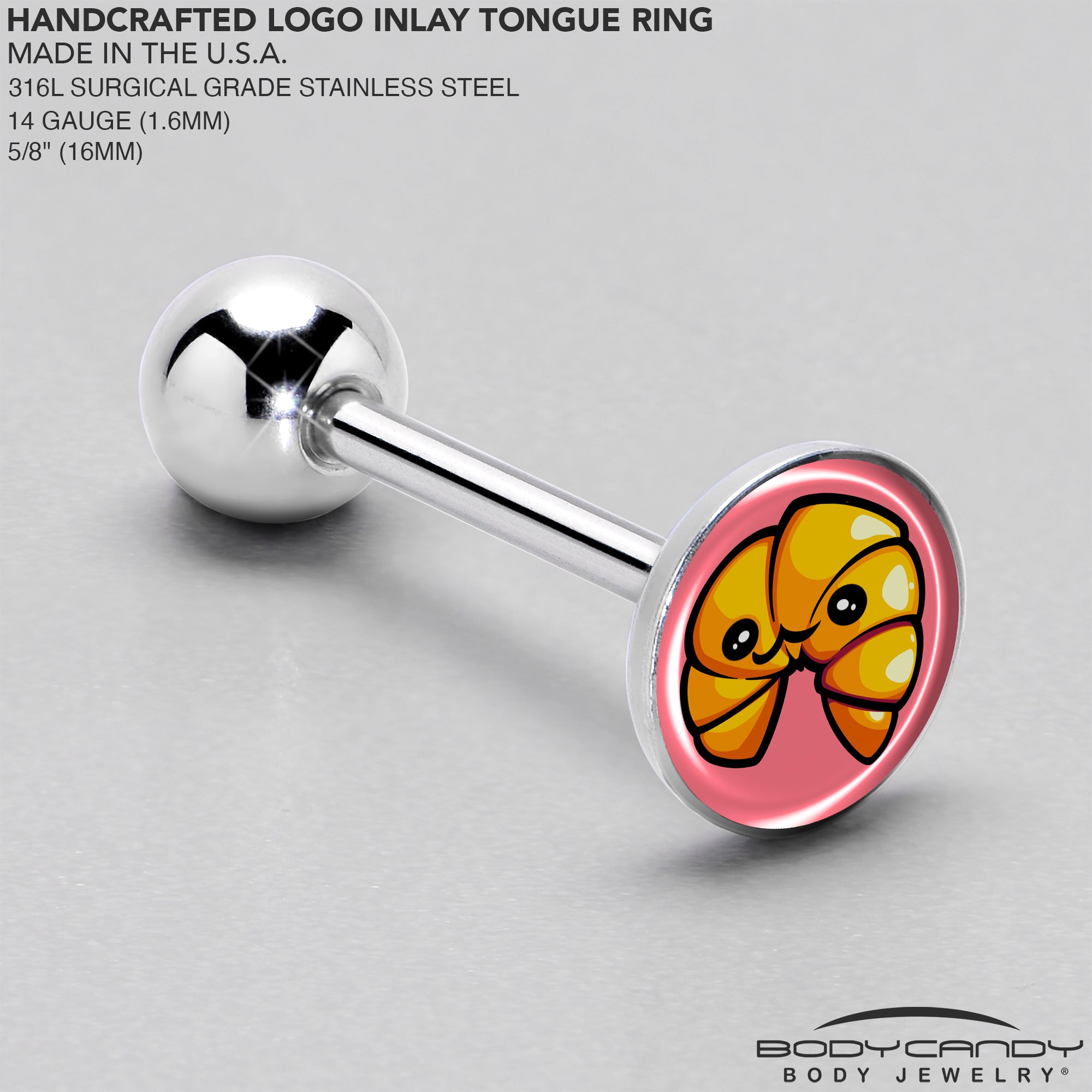 Quaso Croissant Barbell Tongue Ring by Onyx O