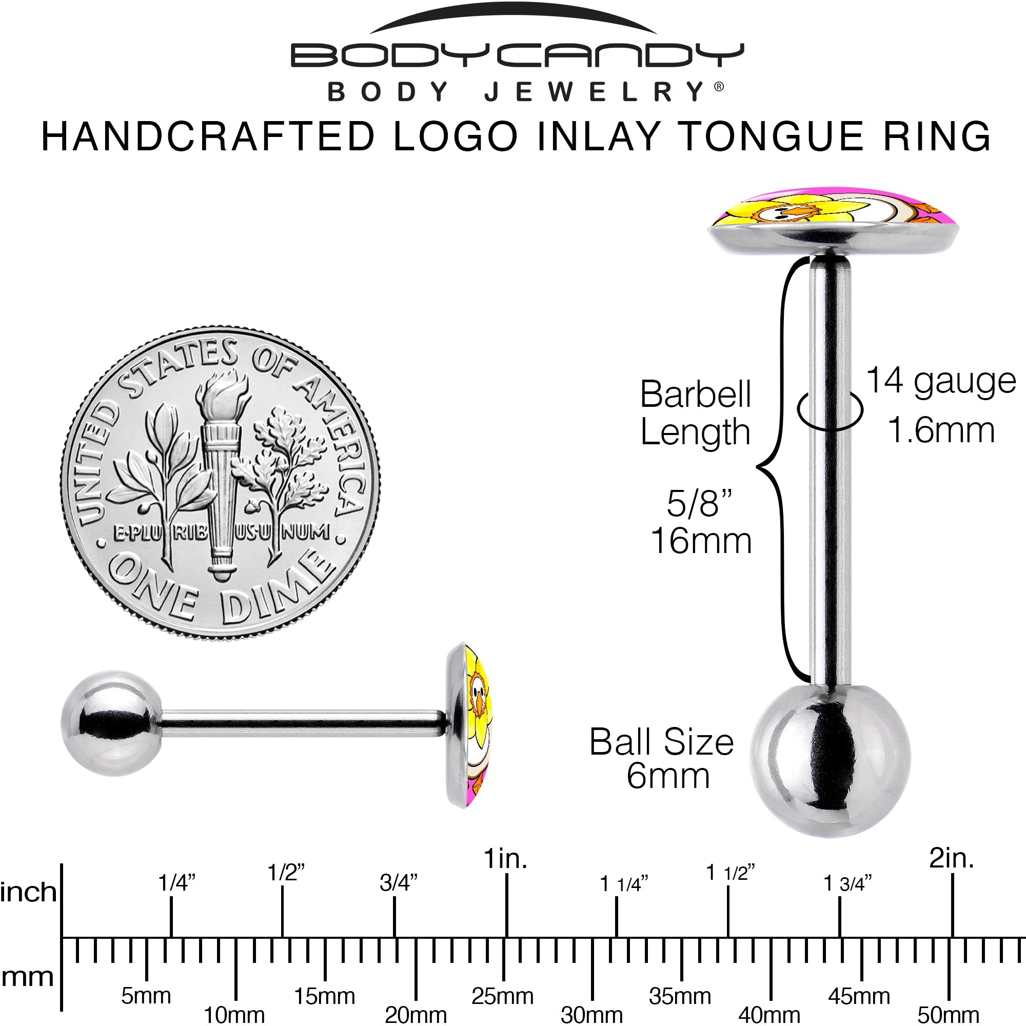 Daffodil Duck Barbell Tongue Ring by Onyx O