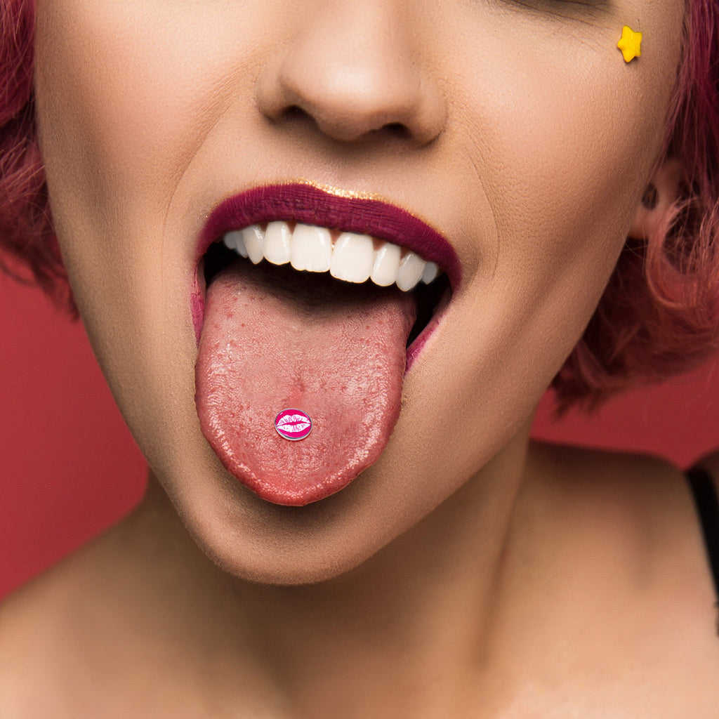 Red Hot Lips Barbell Tongue Ring by Onyx O