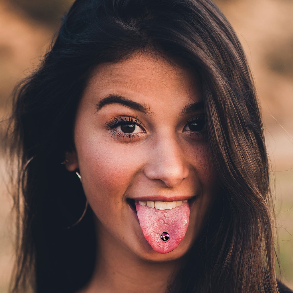 Karmic Boomerang Barbell Tongue Ring by Onyx O