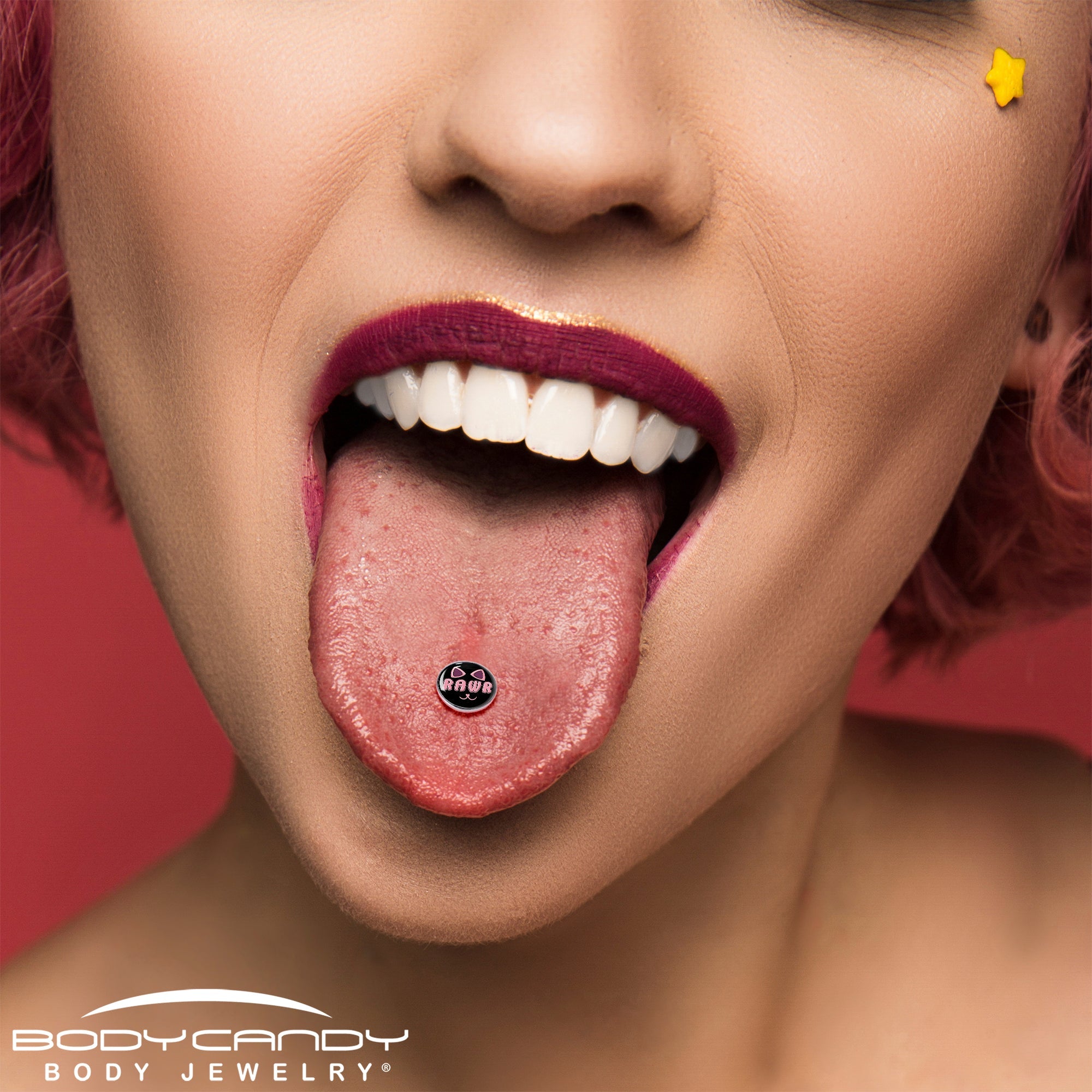 RAWR Kittly Cat Barbell Tongue Ring by Onyx O