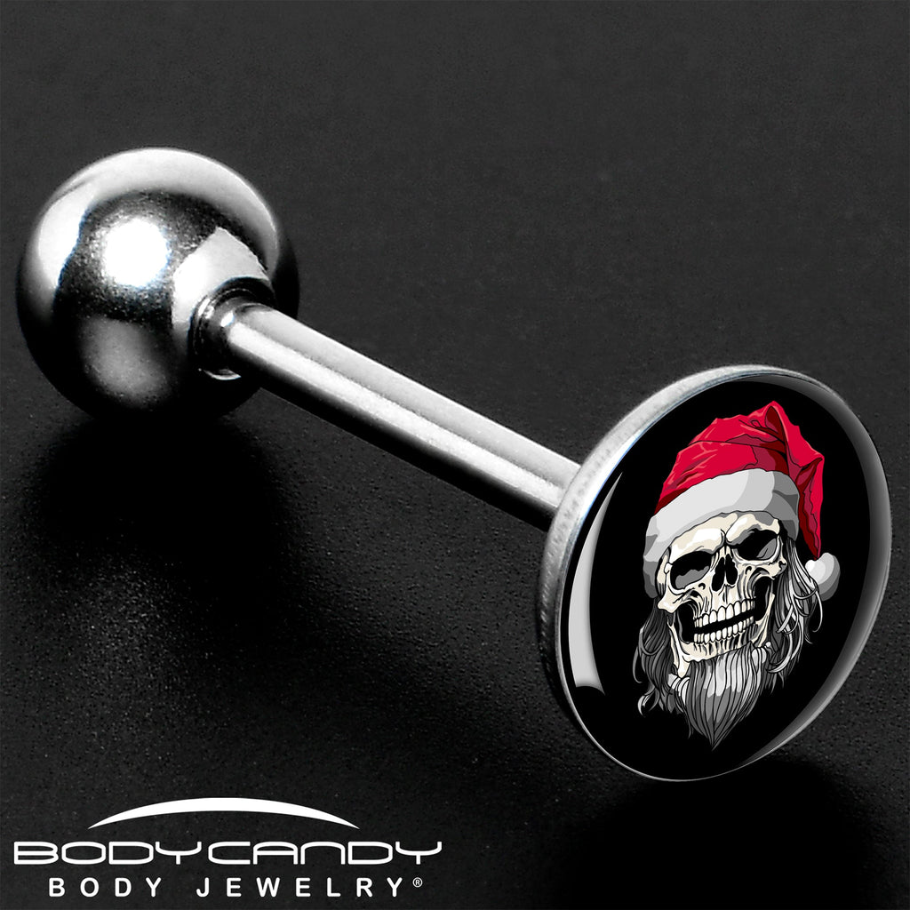 Holiday Skeleton Santa Claus Barbell Tongue Ring by Onyx O