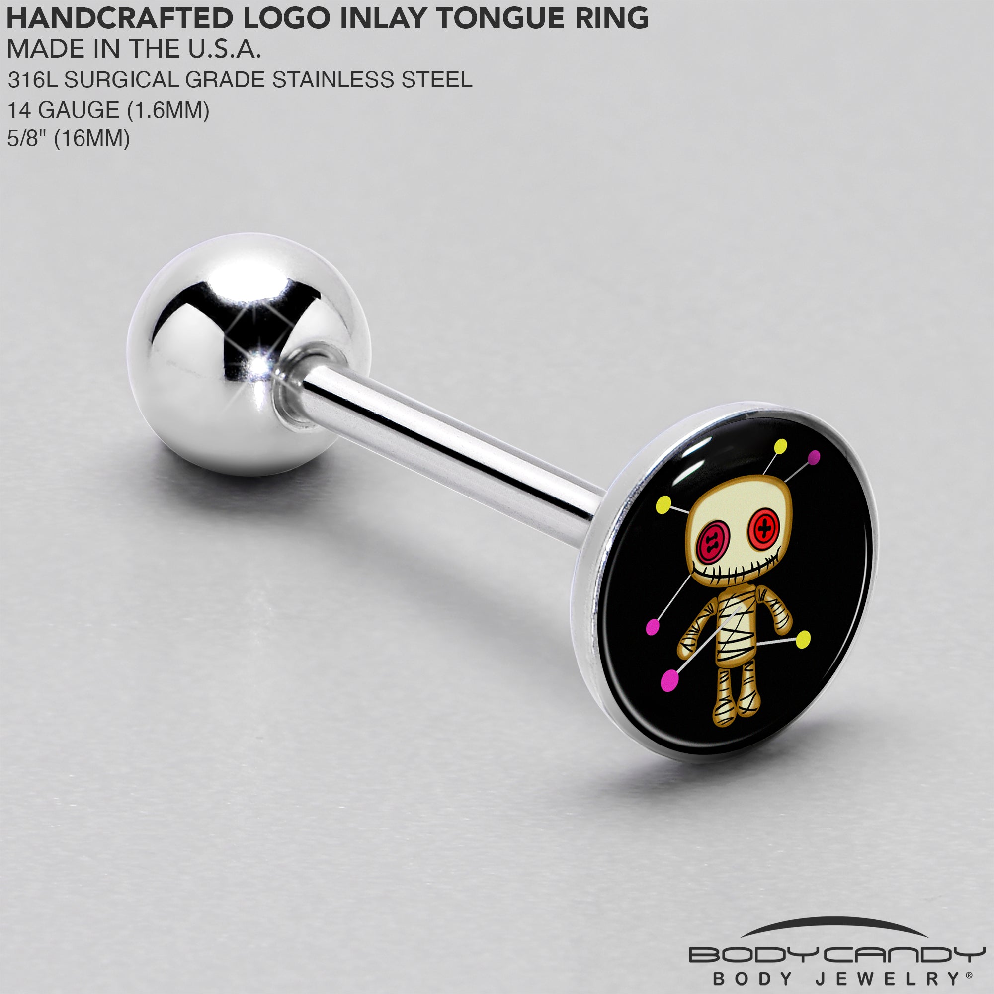 Voodoo Doll Barbell Tongue Ring by Onyx O