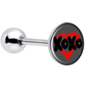 XOXO Heart Barbell Tongue Ring by Onyx O