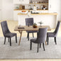 Channel Tufted Dining Chairs Set of 2 Upholstered Kitchen Side Chairs with High Backrest-Gray