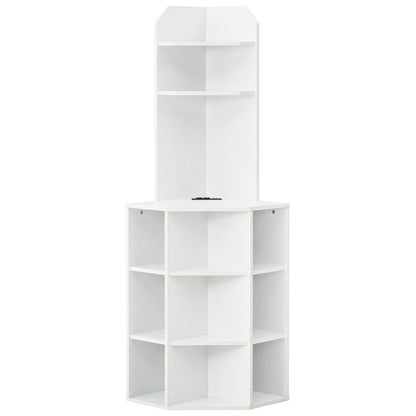 6-Tier Corner Shelf with Charging Station and 2 USB Ports