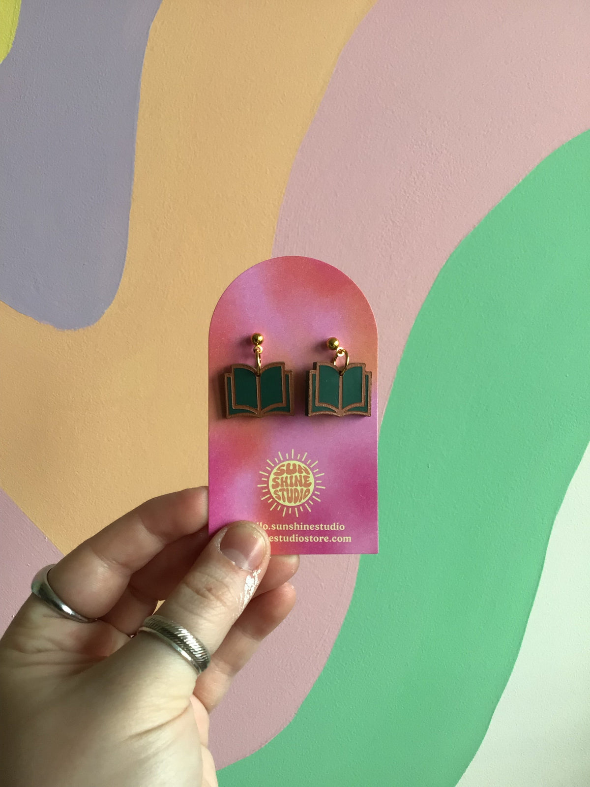 Single Open Book Earrings