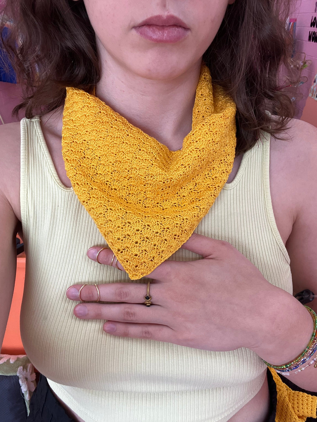 Handmade Crochet Seashell Bandana