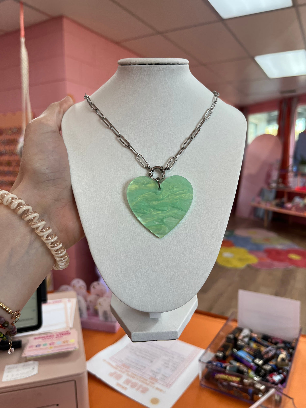 You've Got a Big Heart - Statement Acrylic Heart Charm Necklace